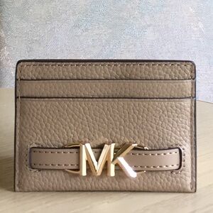 Michael Kors Reed Camel Leather Card Holder